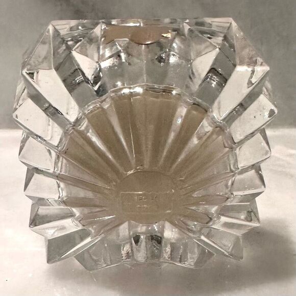 Vintage Mikasa Quartz Clear Crystal Clock 4” x 4” x 3” - Picture 2 of 3